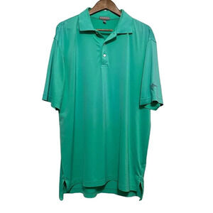 Peter Millar Summer‎ Comfort Polo Shirt Size Large Green Golf Outdoor